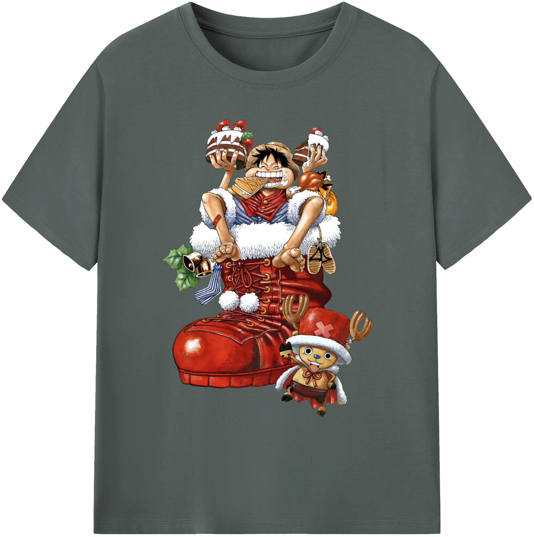 ワンピース モンキー・D・ルフィ ONE PIECE Monkey D. Luffy 綿100％ メンズ半袖Tシャツ｜肌触りやわらか＆通気性